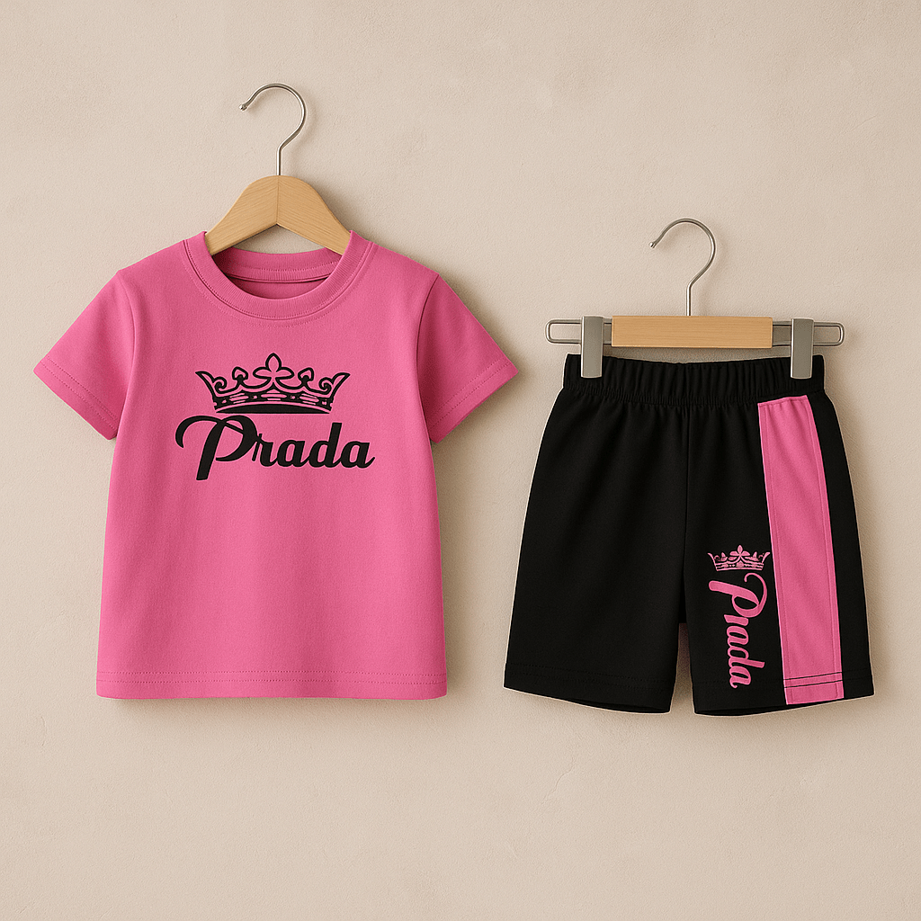 Princess Style for Little Divas – Pink Shirt & Short Set - Weariums